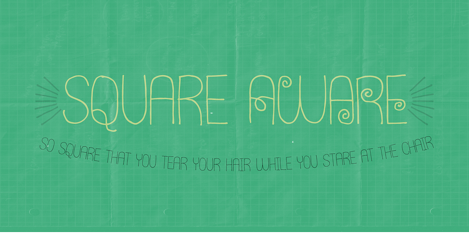 Even though Square Aware was drawn on a grid, the font has a natural and organic touch.