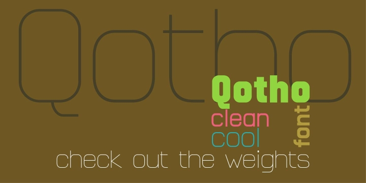 Qotho is a clean, geometric sans serif font, available in five weights.