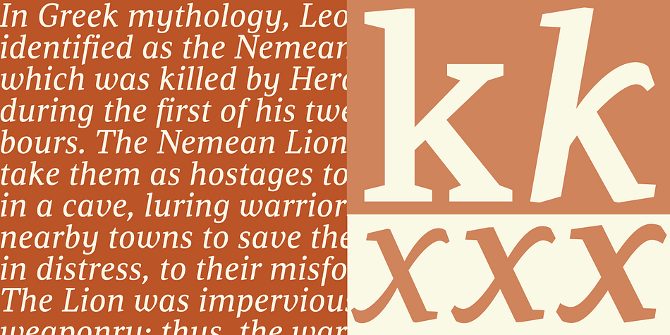 The 12 Leo fonts contain over 700 glyphs each, and include support for the vast majority of Latin languages.