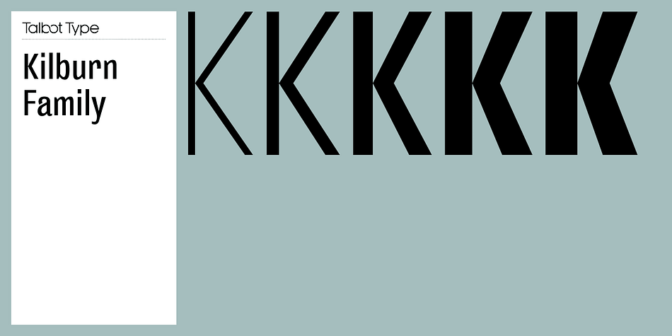 Kilburn font family example.