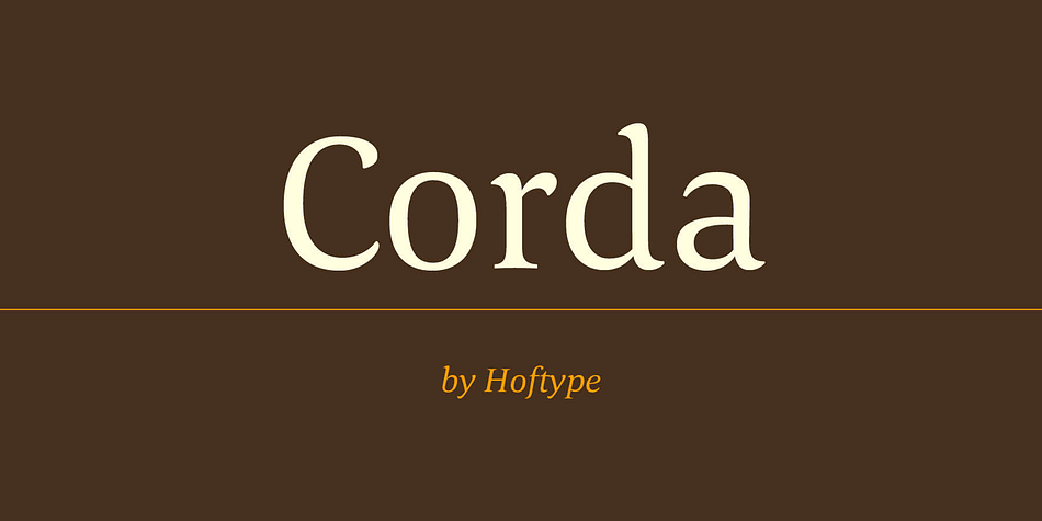 Corda – an elegant serif family with an easygoing, flowing ductus.