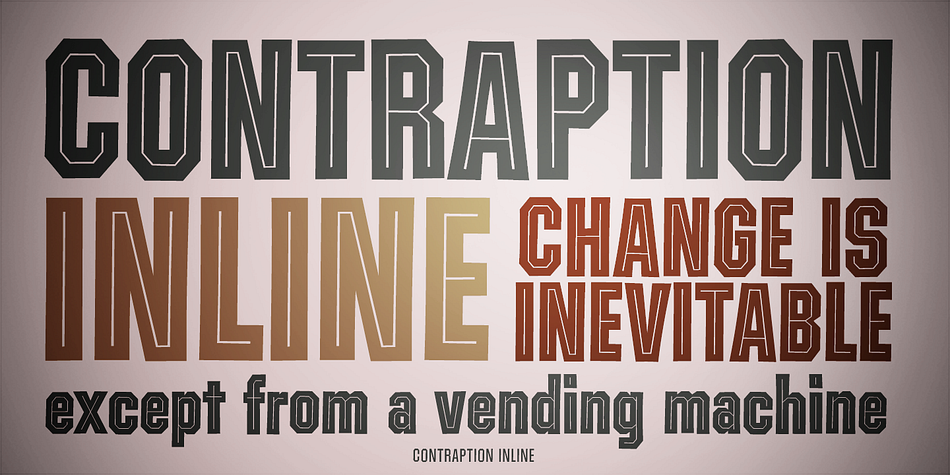 Emphasizing the favorited Contraption PB font family.