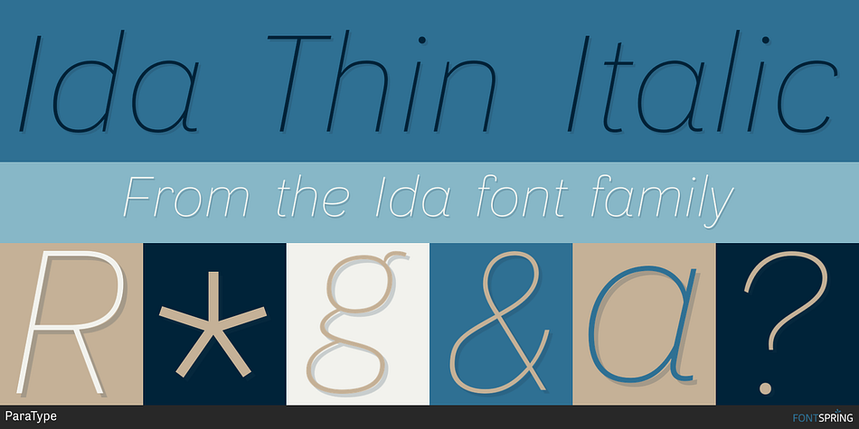 Ida Thin Italic Font