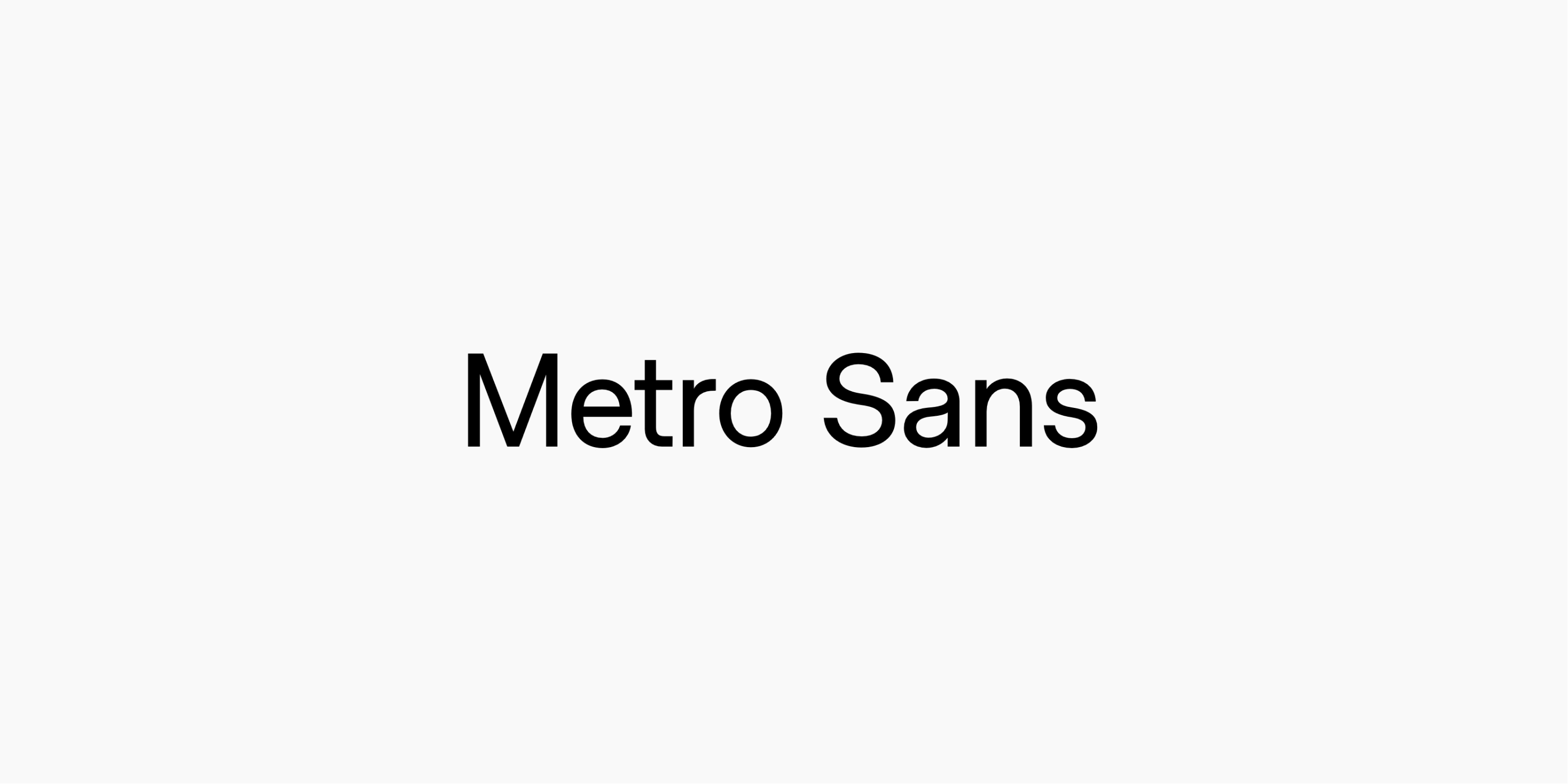 Metro sans font