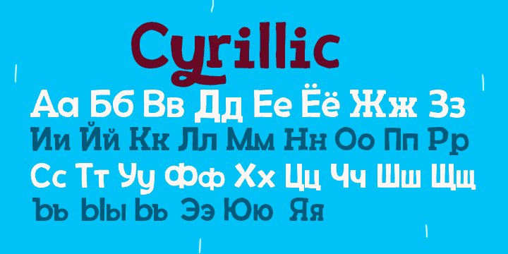 Marty font family sample image.