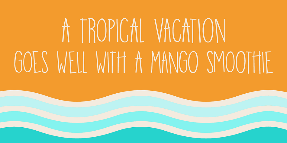 Mango Smoothie is a tall, all caps, hand drawn font.