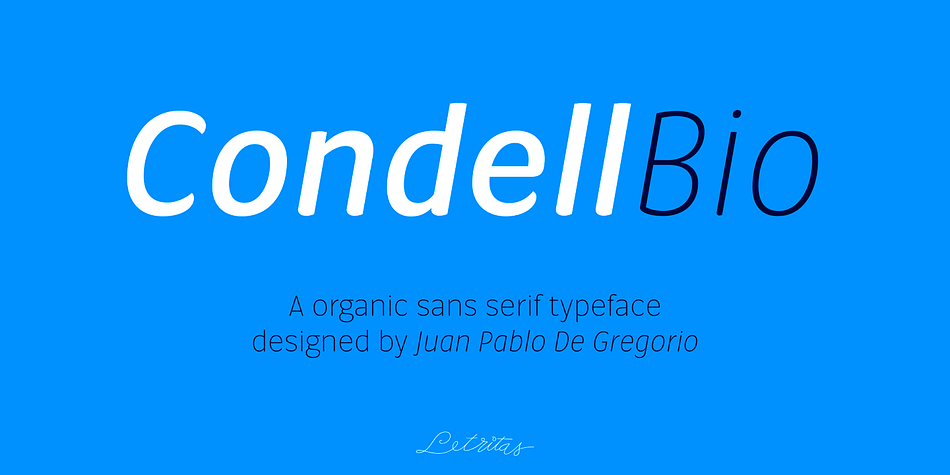 Condell Bio is part of the bigger Condell family: a project who involves series of typographies and whose early conception and development began in 2006.