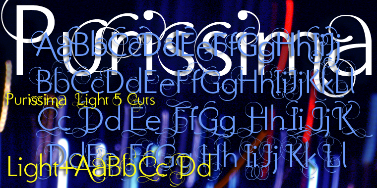 Displaying the beauty and characteristics of the Purissima font family.