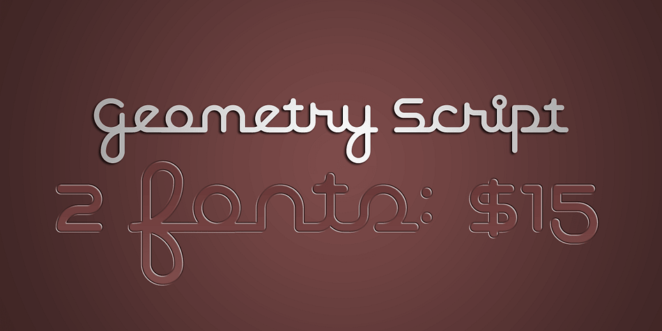 The "Geometry Pro" family has been designed to be the final word in purely geometric fonts, and this rounded "Script" sub-family is a nod to the 50s style of connected logomarks.