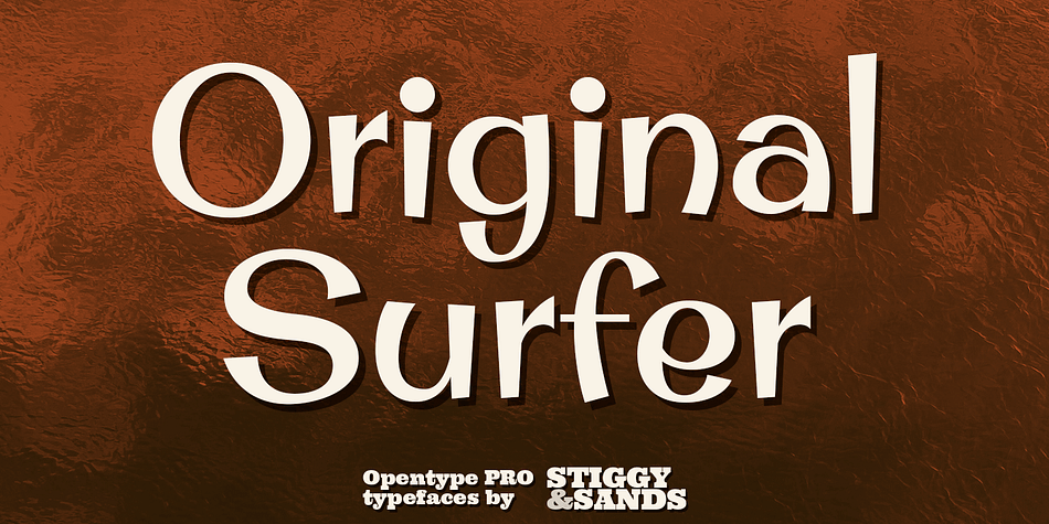 Original Surfer Pro is an offbeat sans serif font bursting at the seams with lively personality.