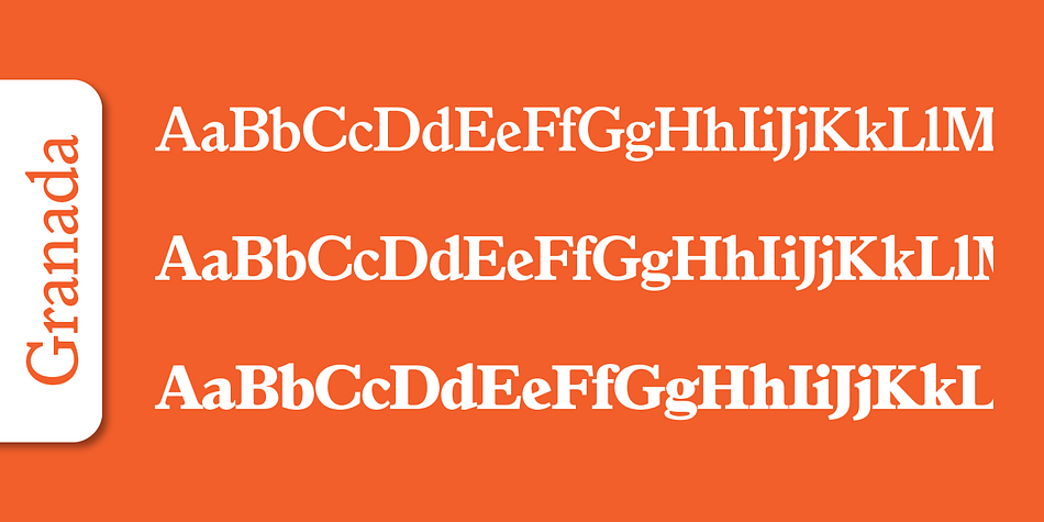 Emphasizing the popular Granada Serial font family.