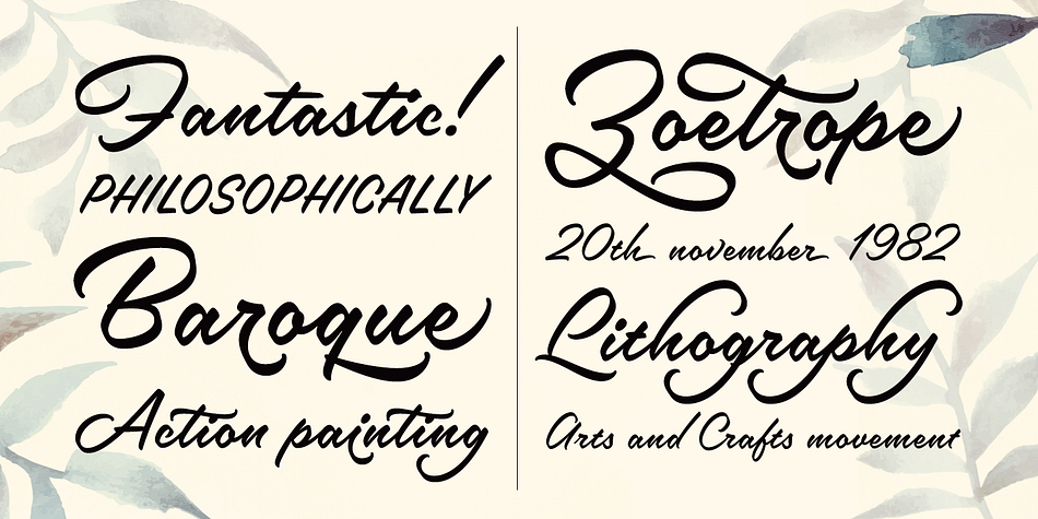 Because of all the alternates Sivellin is very versatile script font.