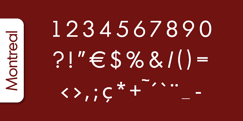 Montreal Serial font family example.