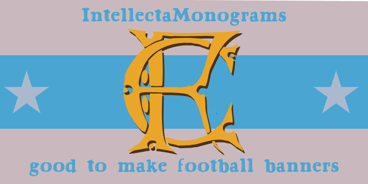 Intellecta Monograms font family sample image.
