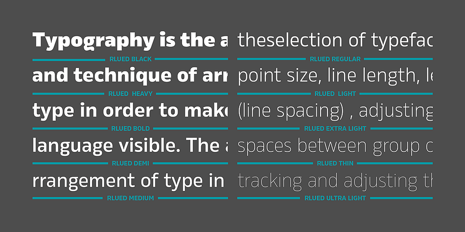 RLEUD Font is a family of 160 fonts:  10 weights with small caps set and their italics and 4 widths (Normal, Condensed, Narrow and Extended).