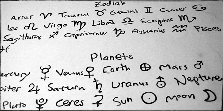 (Write a 4, or shift-4 ("euro-sign", european keyboard, or “dollar sign”, american keyboard) before your star or triangle and you will get a circle around it).