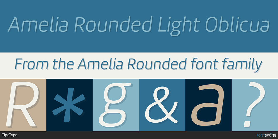 Amelia Rounded Light Oblicua Font