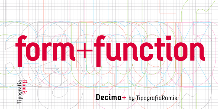 Displaying the beauty and characteristics of the Decima+ font family.