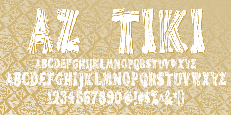 AZ Tiki font was inspired from Polynesian pop art Ephemera of the 1950