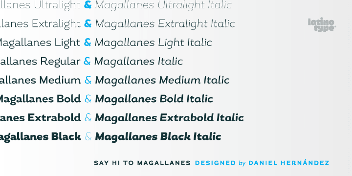 Magallanes font family example.