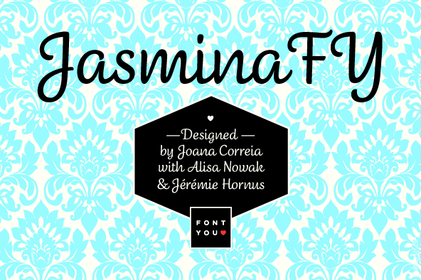 Displaying the beauty and characteristics of the Jasmina FY font family.