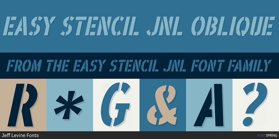 Easy Stencil JNL Oblique Font