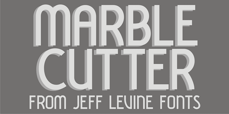 A set of vintage dies for stamping text into marble headstones or other monuments manufactured by The Vermont Marble Company was the basis for Marble Cutter JNL.