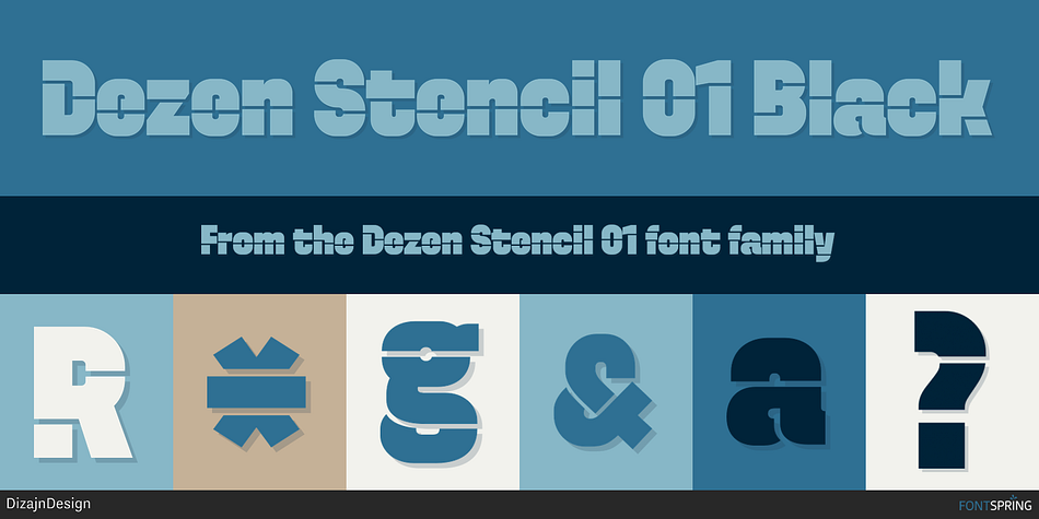 Dezen Stencil 01 Black Font