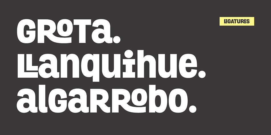 Grota font family sample image.