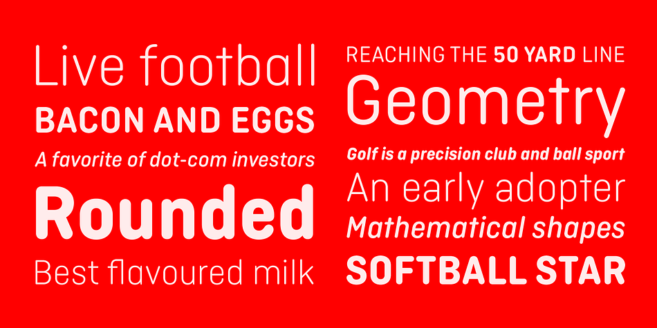 Ciutadella Rounded is not only a font with soft corners, it has a real rounded terminal across all the weights.