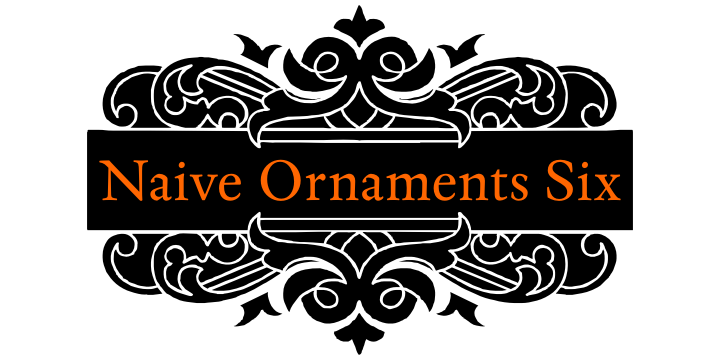 Naive Ornaments font family sample image.