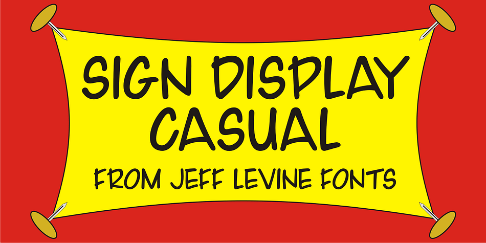 A vintage hand lettered sign for a carnival game was the basis for Sign Display Casual JNL, a classic example of the "one stroke" casual text lettering that sets sign painters apart from sign manufacturers.