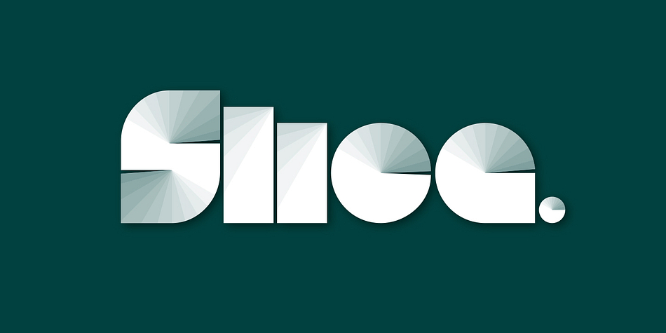 Slice is an experimental, circular, display typeface designed by Superfried.