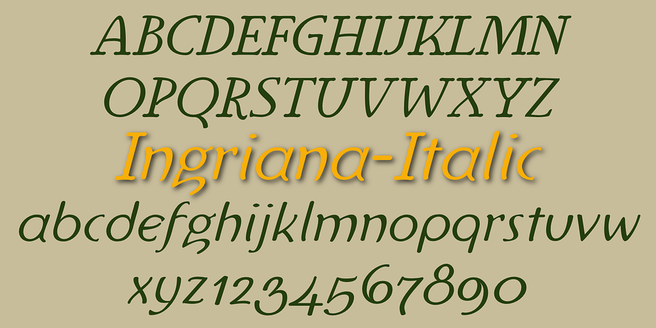 Displaying the beauty and characteristics of the Ingriana font family.