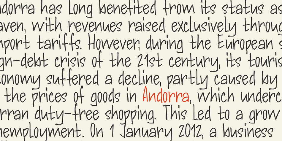 Andorra Script comes with all diacritics.