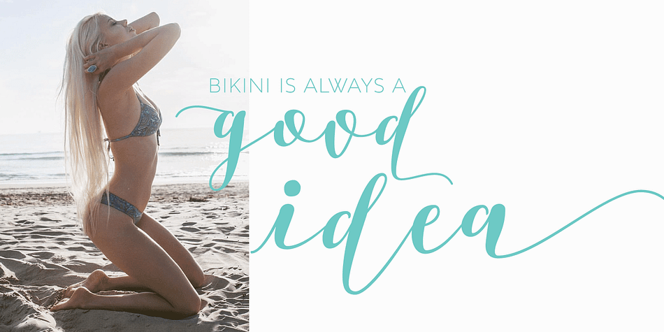 Bikini Season font family example.