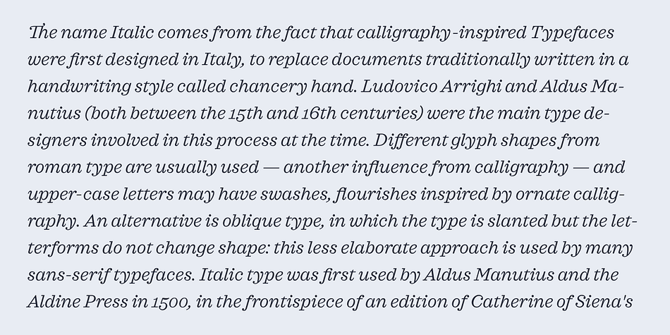 Highlighting the Sagona font family.
