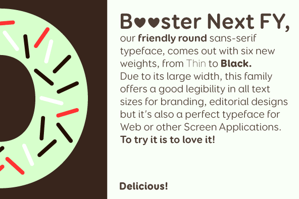 Highlighting the Booster Next FY font family.