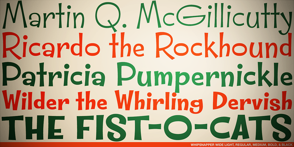 Whipsnapper font family sample image.