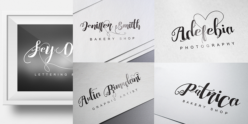Chocolate Heart font family sample image.
