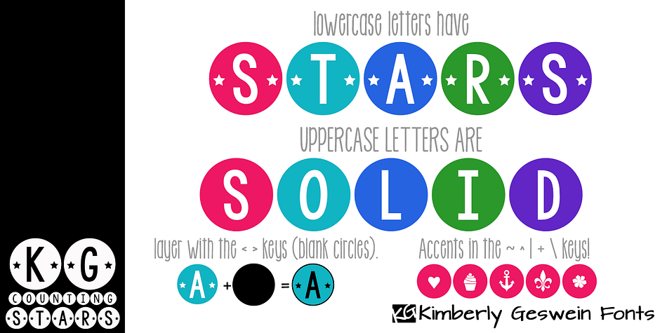 Displaying the beauty and characteristics of the KG Counting Stars font family.