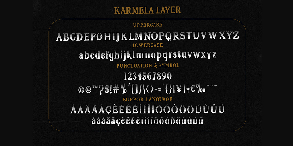 Displaying the beauty and characteristics of the Karmela font family.