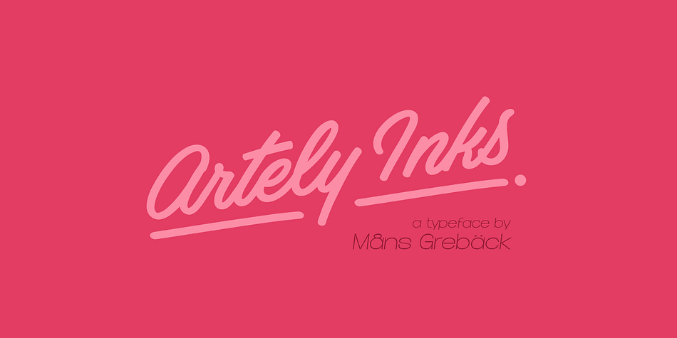Artely Inks is a calligraphic high-quality font, with a fast and firm style.