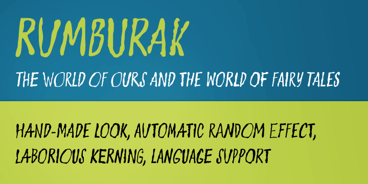 With its irregularity and numerous alternates, Rumburak simulates live handwriting.