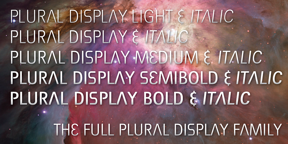 Italic versions of Plural Display are also featured.
