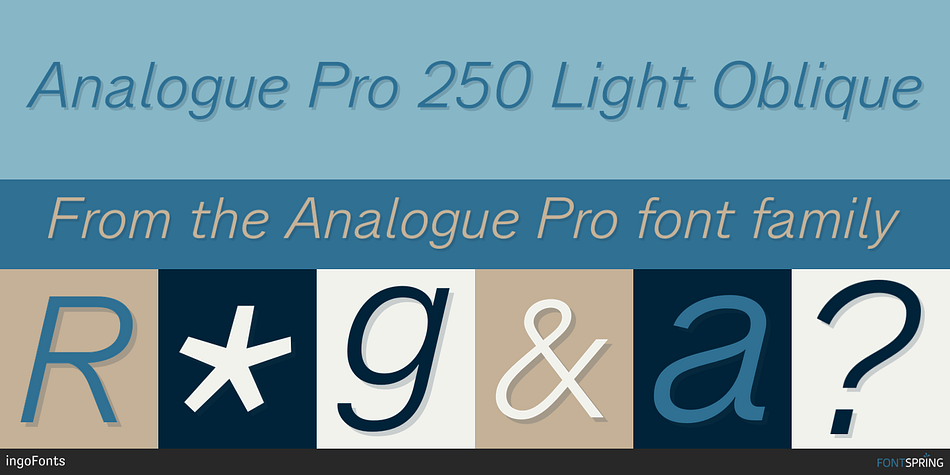 Analogue Pro 250 Light Oblique Font