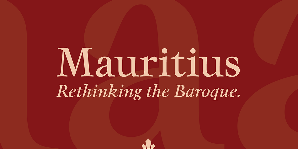 Ten years or so after his unique treatment of Garalde design with Trump Mediaeval, Georg Trump took on the transitional genre with Mauritius, which was to be his last typeface.