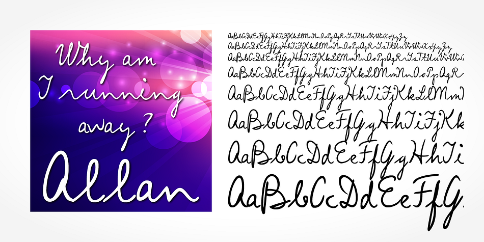 “Allan Handwriting” is a beautiful typeface that mimics true handwriting closely.