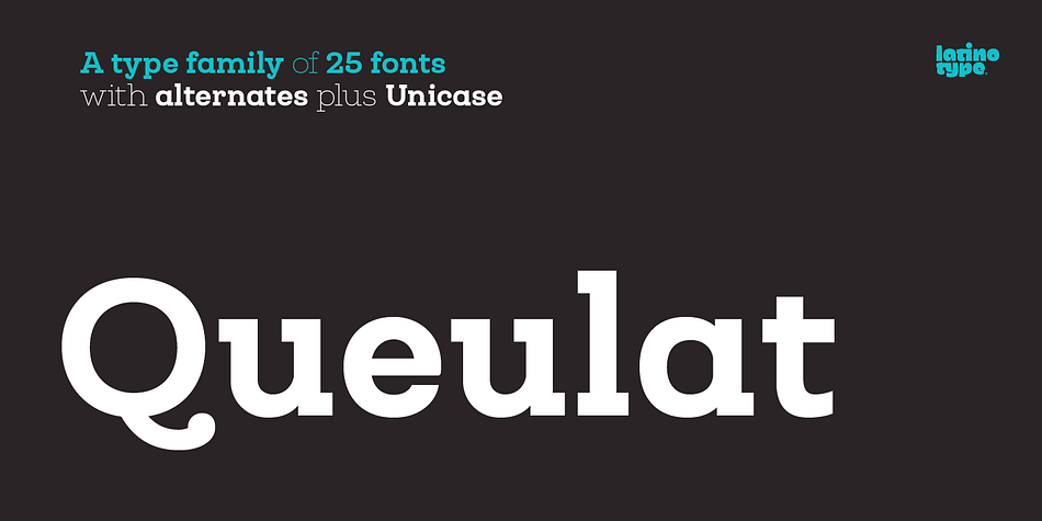 Queulat is a hybrid typeface that combines two different styles, reflecting charm, freshness and, especially, a strong personality.