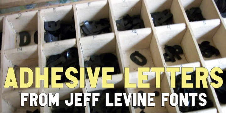 About this font family
Adhesive Letters JNL was drawn from sample letters and numbers once manufactured by the Tablet and Ticket Company of Chicago.